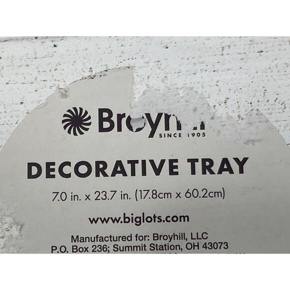 Broyhill 1905 White Rectangular Decorative Serving Tray 70"x23.7" Home Decor - Picture 7 of 8